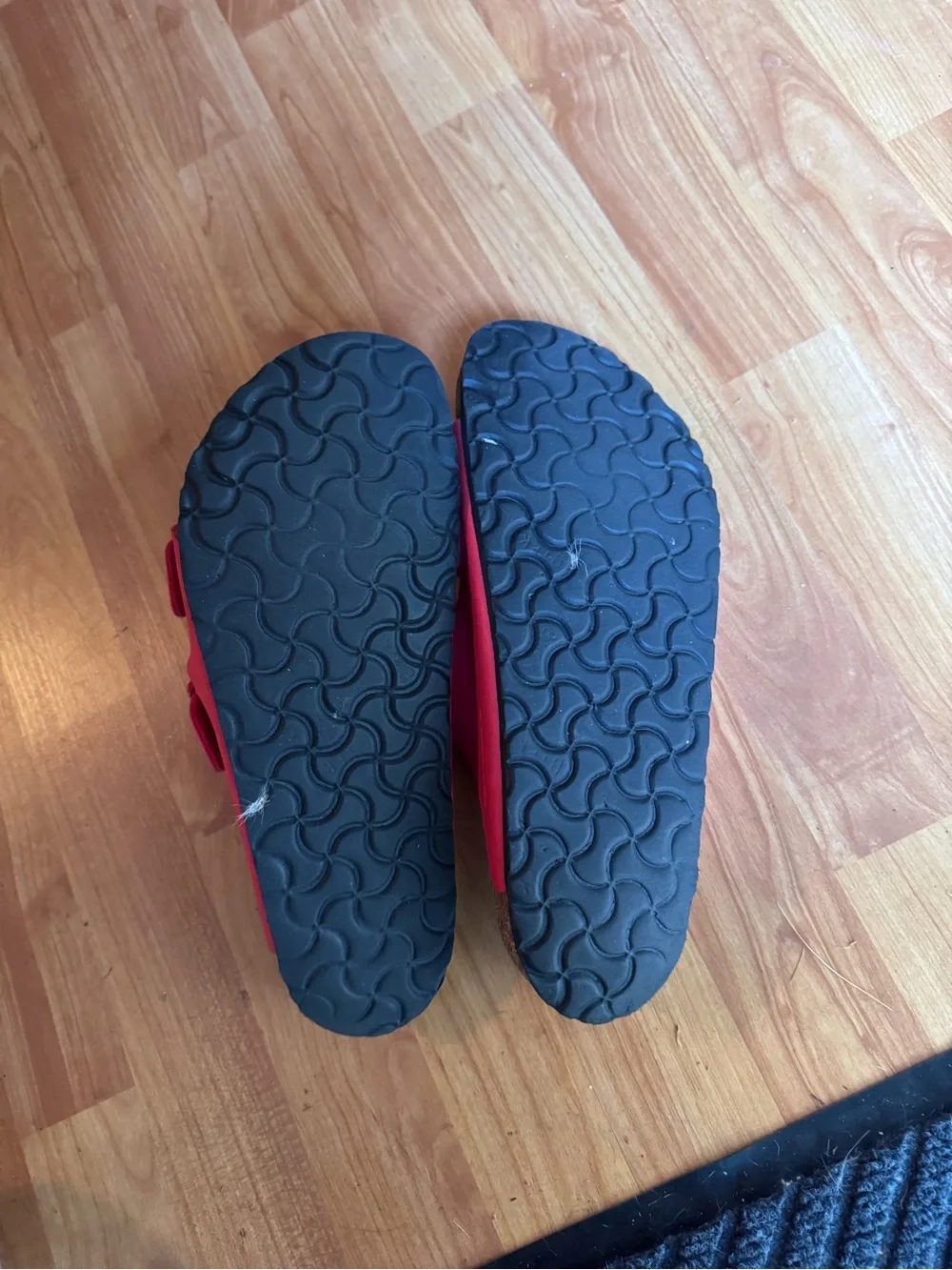 Birkenstock Men’s Double-Buckle Red Slide Sandals
